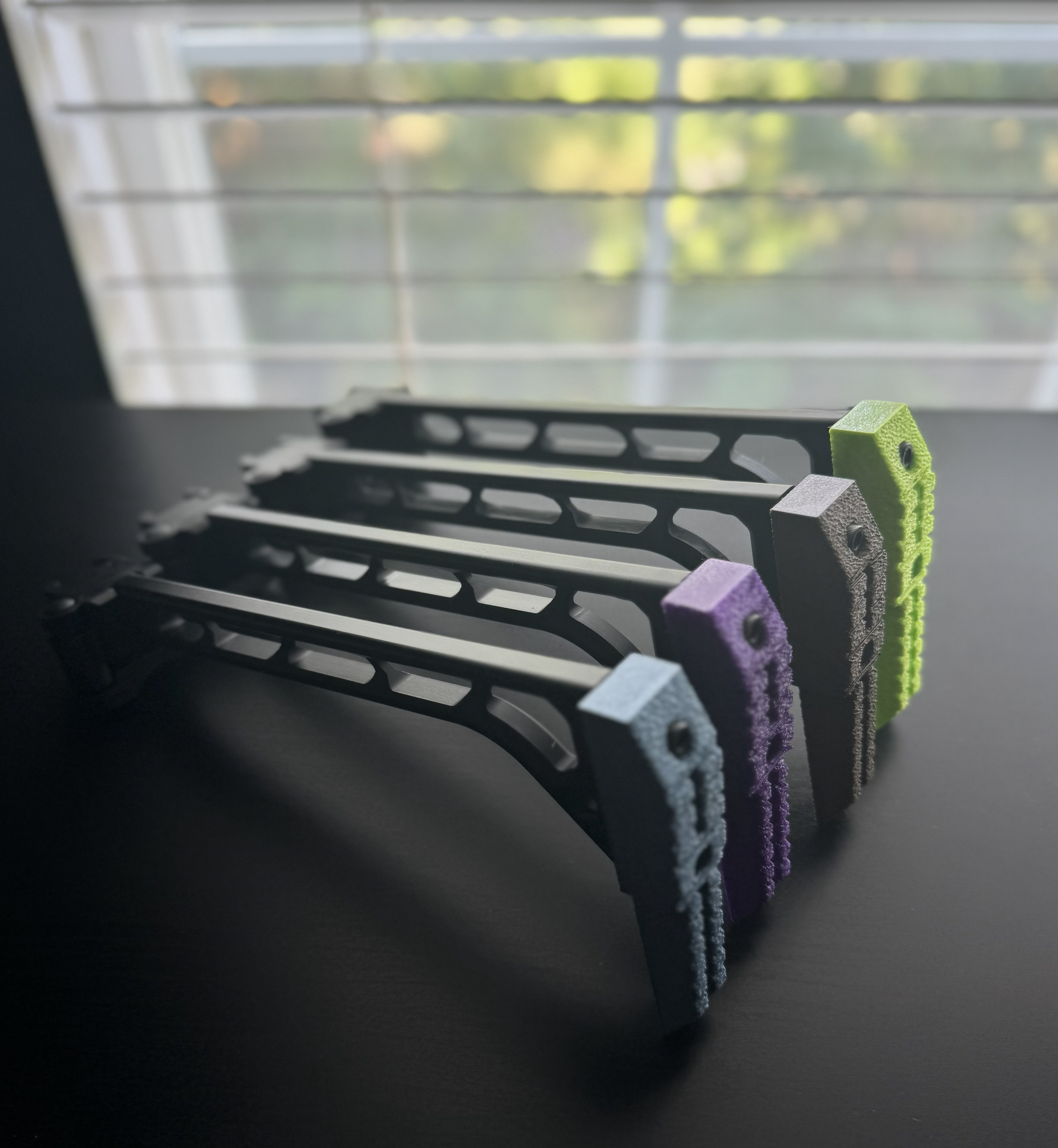BDG custom stabilizing braces with colored end caps