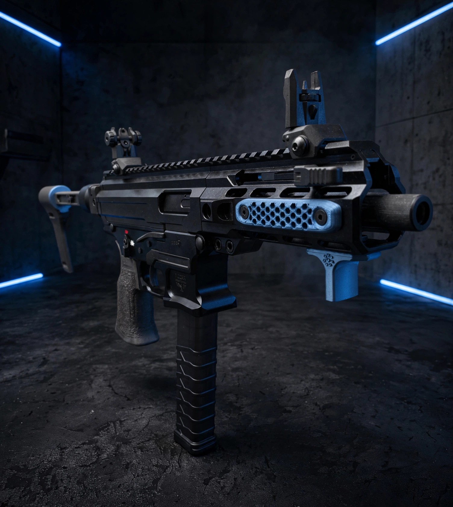 Panzer Arms ARP9 in titanium blue — live GunBroker listing